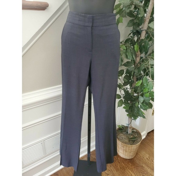 BCBGMAXAZRIA Women Solid Gray Wool Two Buttons Blazer & Pant 2 Piece Suit Size M - Picture 3 of 15